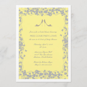 Yellow with Grey Heels Bridal Shower Invitation