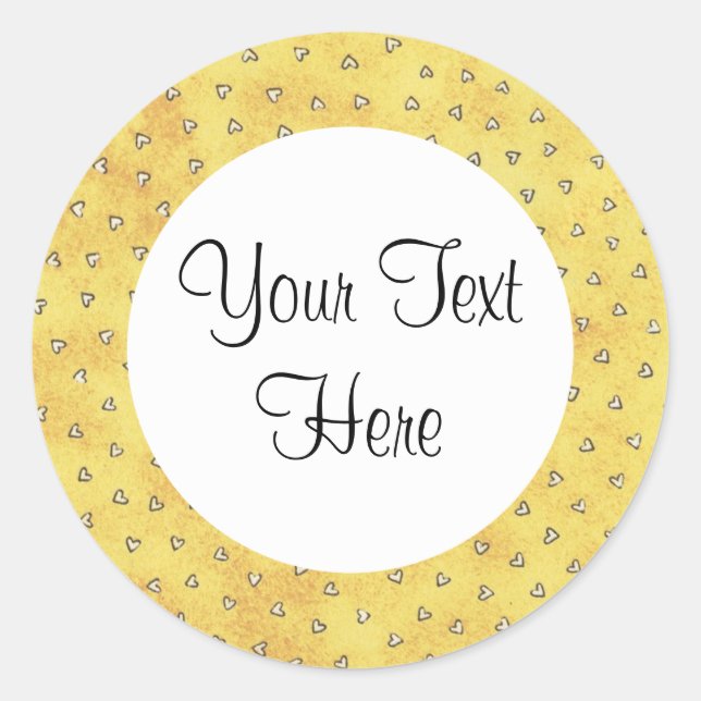 Yellow With Hearts Sticker (Front)