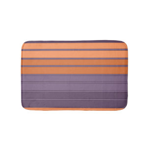 Yellow with lilac striped pattern  bath mat