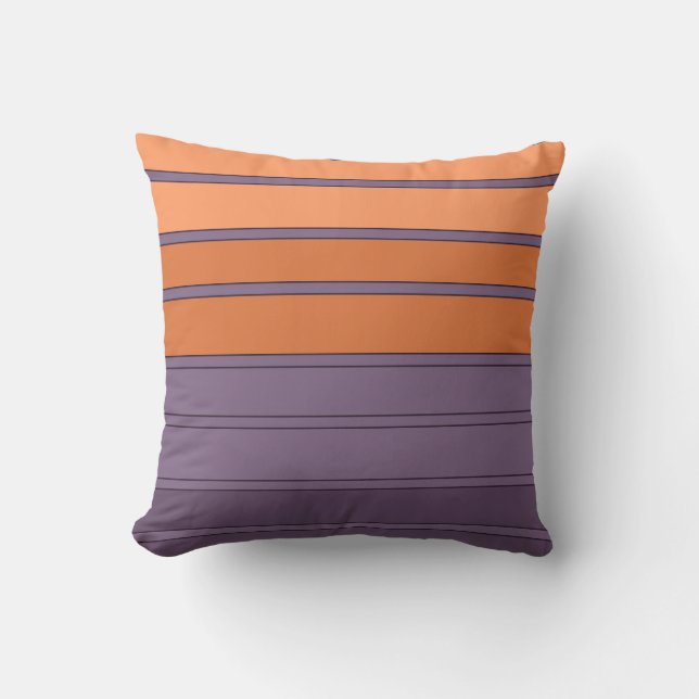 Yellow with lilac striped pattern cushion (Front)