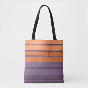 Yellow with lilac striped pattern  tote bag