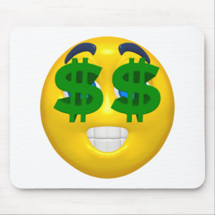 yellow with money eyes mouse mat