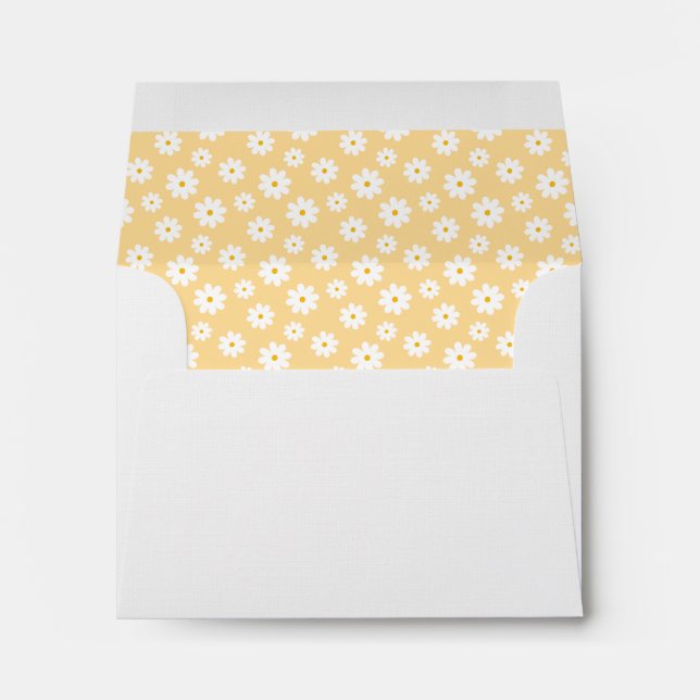 Yellow with White Daisy Pattern Envelopes (Back (Bottom))