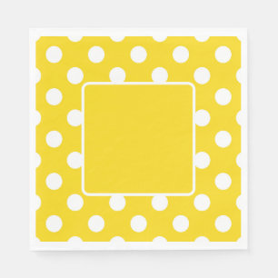 Yellow With White Polka Dots Napkin