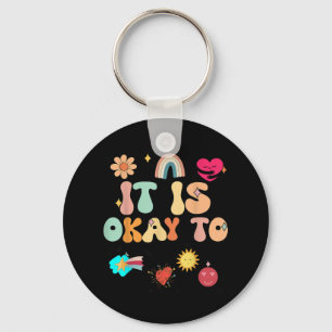 Yellow Women Counsellor Its Okay To Mental Health Key Ring