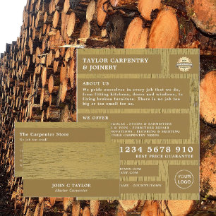 Yellow Wood, Carpentry, Carpenter Business Card