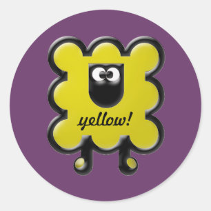 yellow woollie classic round sticker