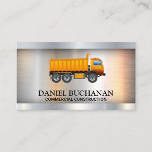 Yellow Work Truck   Metallic  Business Card