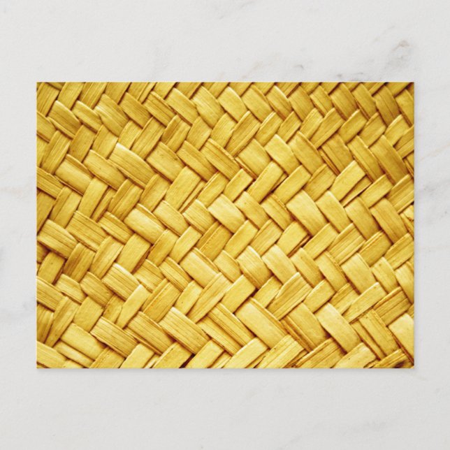 Yellow woven straw texture postcard (Front)