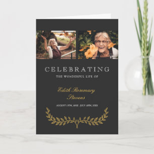 Yellow Wreath Celebrating Life Funeral Program Programme