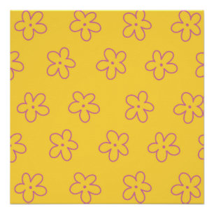 Yellow Y2K Bold Wildflower Vibrant Spring Art Poster
