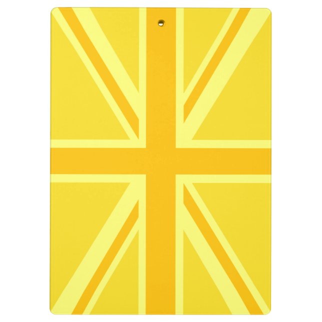 Yellow Yellow Union Jack British Flag Background Clipboard (Back)