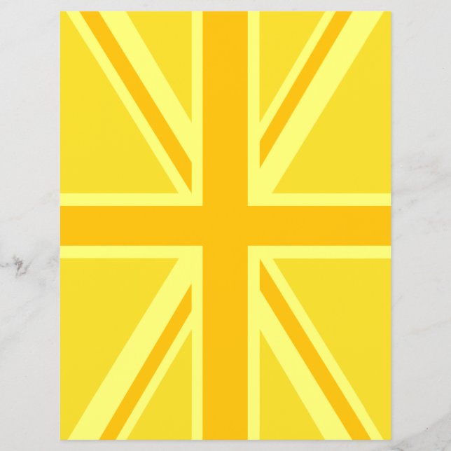 Yellow Yellow Union Jack British Flag Background Flyer (Front)