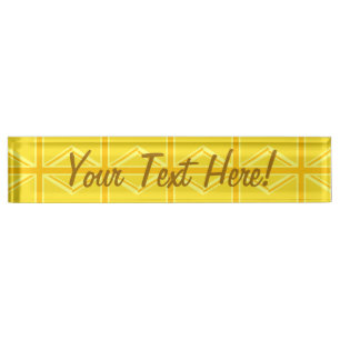 Yellow Yellow Union Jack British Flag Background Nameplate