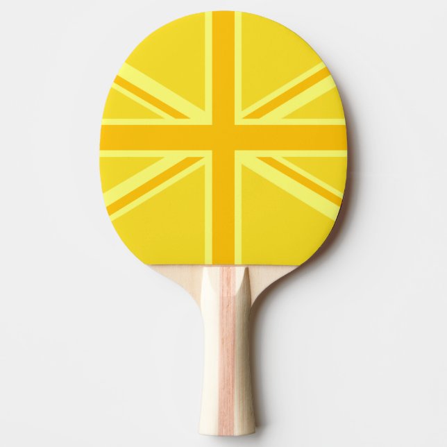 Yellow Yellow Union Jack British Flag Background Ping Pong Paddle (Front)