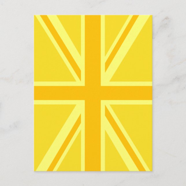 Yellow Yellow Union Jack British Flag Background Postcard (Front)