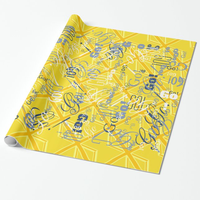 Yellow Yellow Union Jack British Flag Background Wrapping Paper (Unrolled)