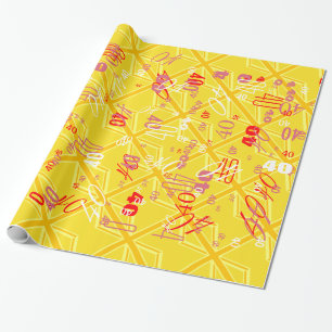 Yellow Yellow Union Jack British Flag Background Wrapping Paper