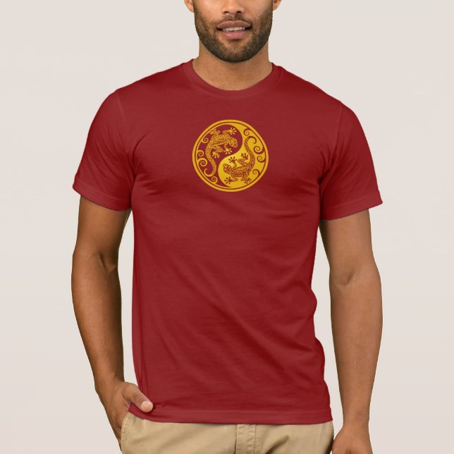 Yellow Yin Yang Geckos T-Shirt (Front)