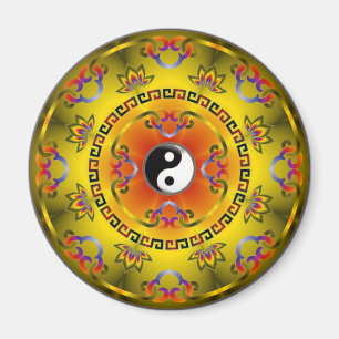 Yellow Yin Yang Magnet