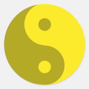 Yellow Yin Yang Spiritual Symbol Classic Round Sticker