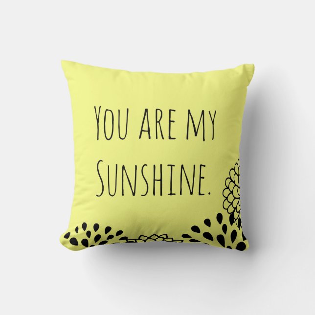 Yellow You Are My Sunshine Cushion (Front)