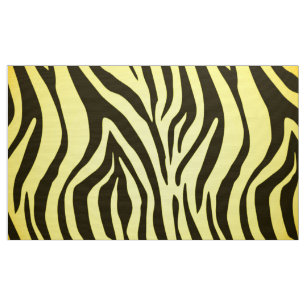 Yellow zebra animal print pattern fabric