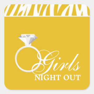 Yellow Zebra Girls Night Out Sticker