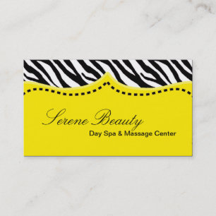 Yellow Zebra Print Animal Pattern Business Card