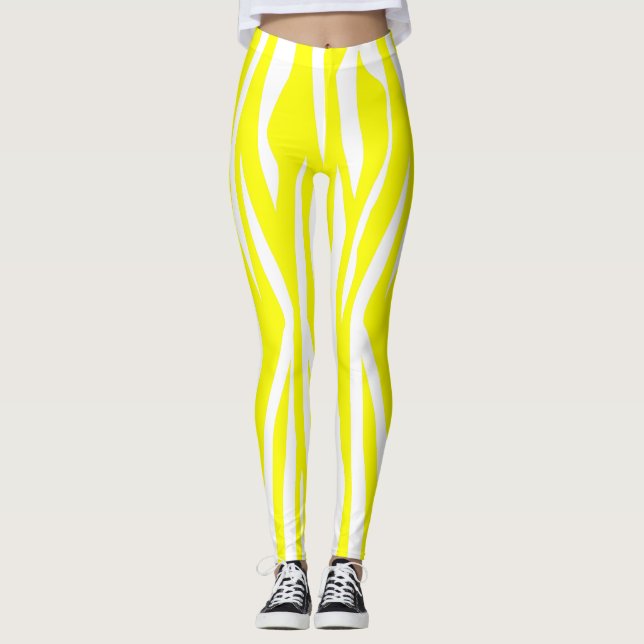 Yellow Zebra Print Leggings (Front)