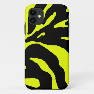 Yellow Zebra Stripe Animal Print iPhone 11 Case