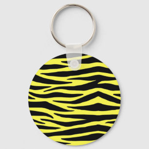 Yellow Zebra Stripes Key Ring