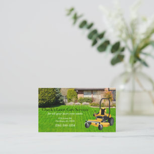 Yellow Zero Turn Mower Business Card