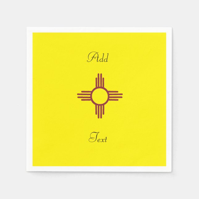 Yellow Zia Sun Puro Nuevo Mexico Napkin (Front)