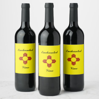 Yellow Zia Sun Puro Nuevo Mexico Wine Label