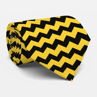 Yellow Zig Zag Stripe Any Colour Background Tie