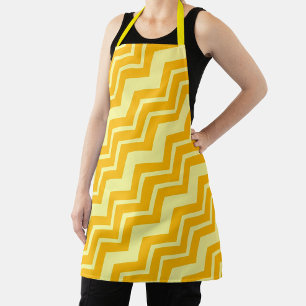 Yellow Zigzag Chevron Pattern Design Apron