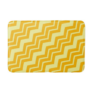 Yellow Zigzag Chevron Pattern Design  Bath Mat