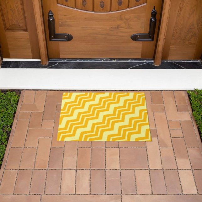 Yellow Zigzag Chevron Pattern Design  Doormat (Creator Uploaded)