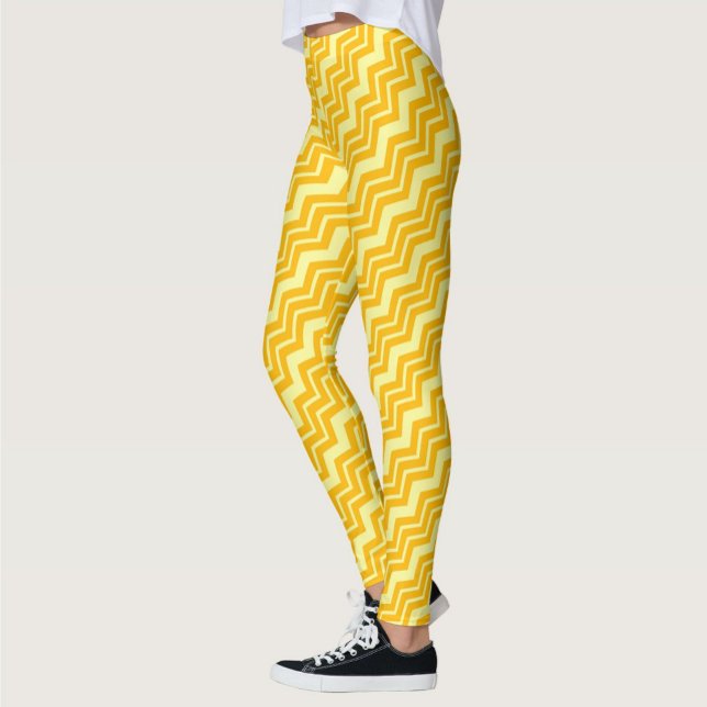 Yellow Zigzag Chevron Pattern Design  Leggings (Creator Uploaded)