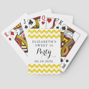 Yellow Zigzag, Chevron, Zigzag Pattern, Sweet 16 Playing Cards
