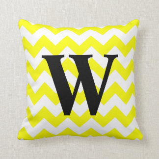 Yellow Zigzag Monogram Cushion