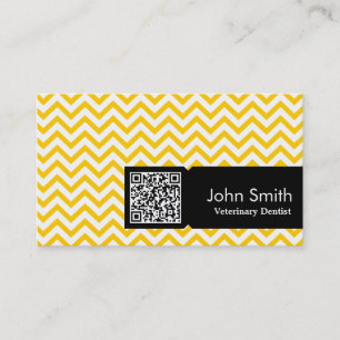 Yellow Zigzag Veterinary Dentist Business Card