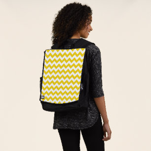 Yellow Zigzag, Yellow Chevron, Geometric Pattern Backpack