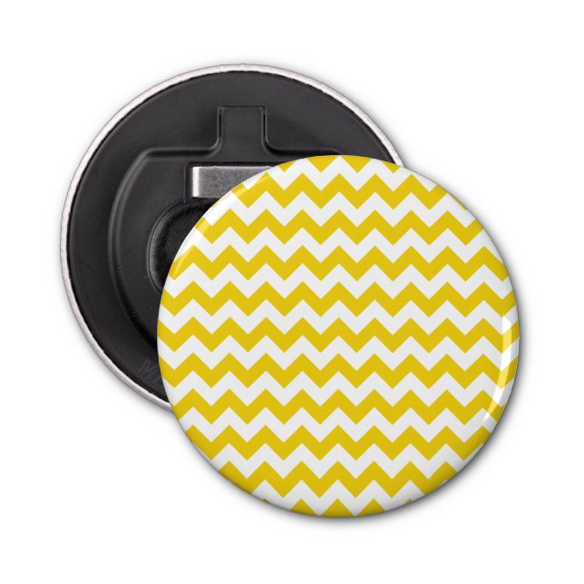 Yellow Zigzag, Yellow Chevron, Geometric Pattern Bottle Opener (Front)