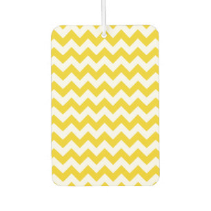 Yellow Zigzag, Yellow Chevron, Geometric Pattern Car Air Freshener