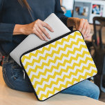 Yellow Zigzag, Yellow Chevron, Geometric Pattern Laptop Sleeve<br><div class="desc">Elegant,  stylish and sophisticated zigzag (chevron) pattern in yellow and white colour. Modern and trendy gift,  perfect for the zigzag lover in your life.</div>