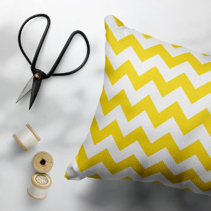 Yellow Zigzag, Yellow Chevron, Geometric Pattern Pillowcase