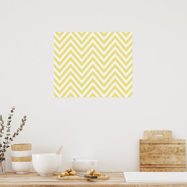 Yellow Zigzag, Yellow Chevron, Geometric Pattern Poster (Kitchen)