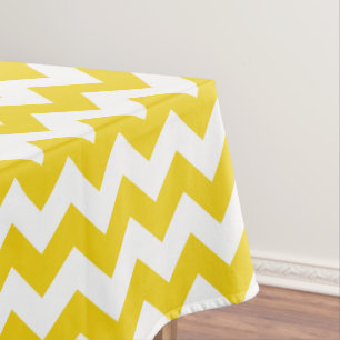 Yellow Zigzag, Yellow Chevron, Geometric Pattern Tablecloth